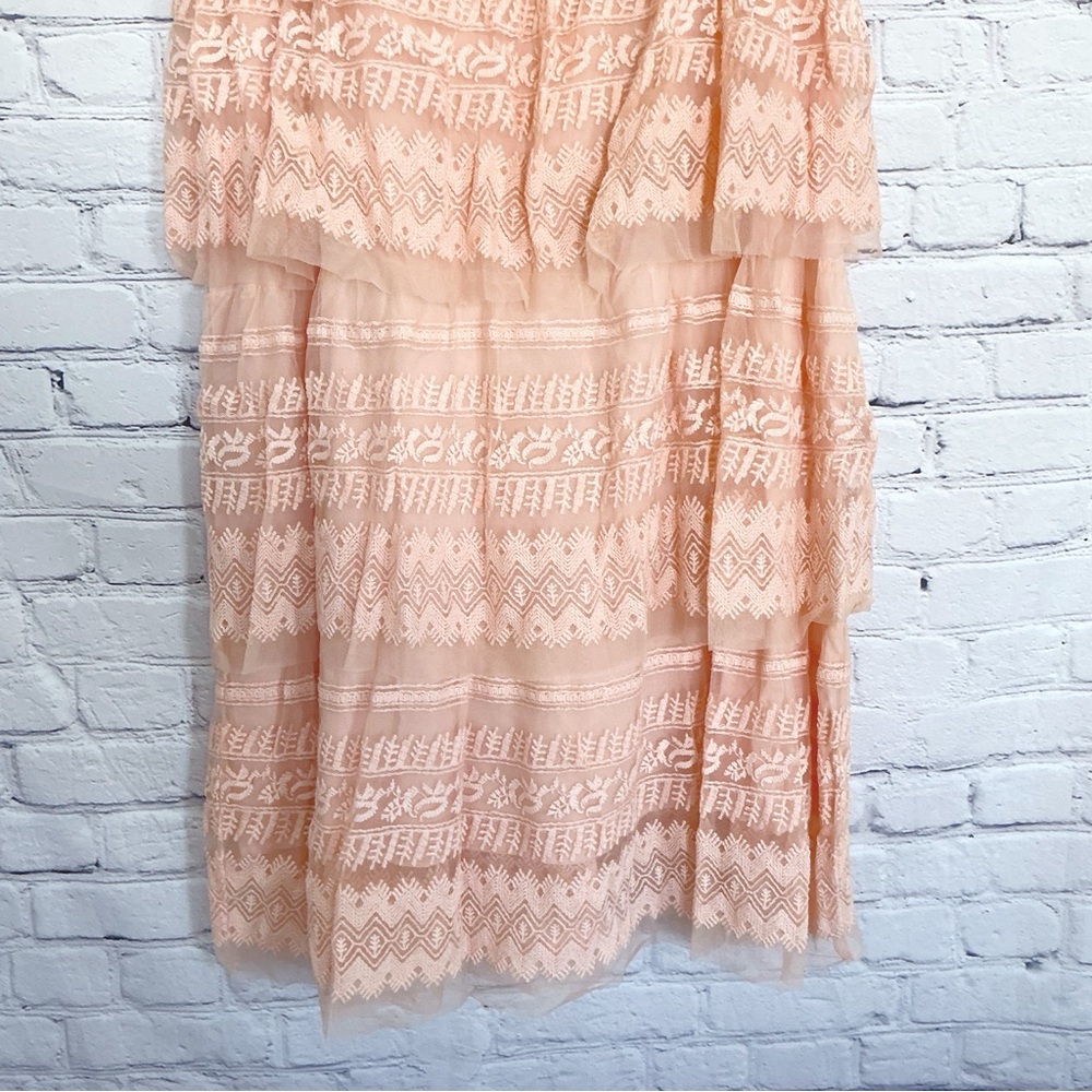 LoveShackFancy Harriet Maxi Skirt Pink Rosewater Tiered Lace Size 2 - Picture 5 of 8